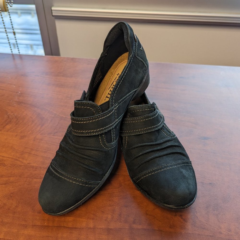 Cobb Hill Slip On Shoes Women 8 Black Suede Comfort Block Heels CCR04BK